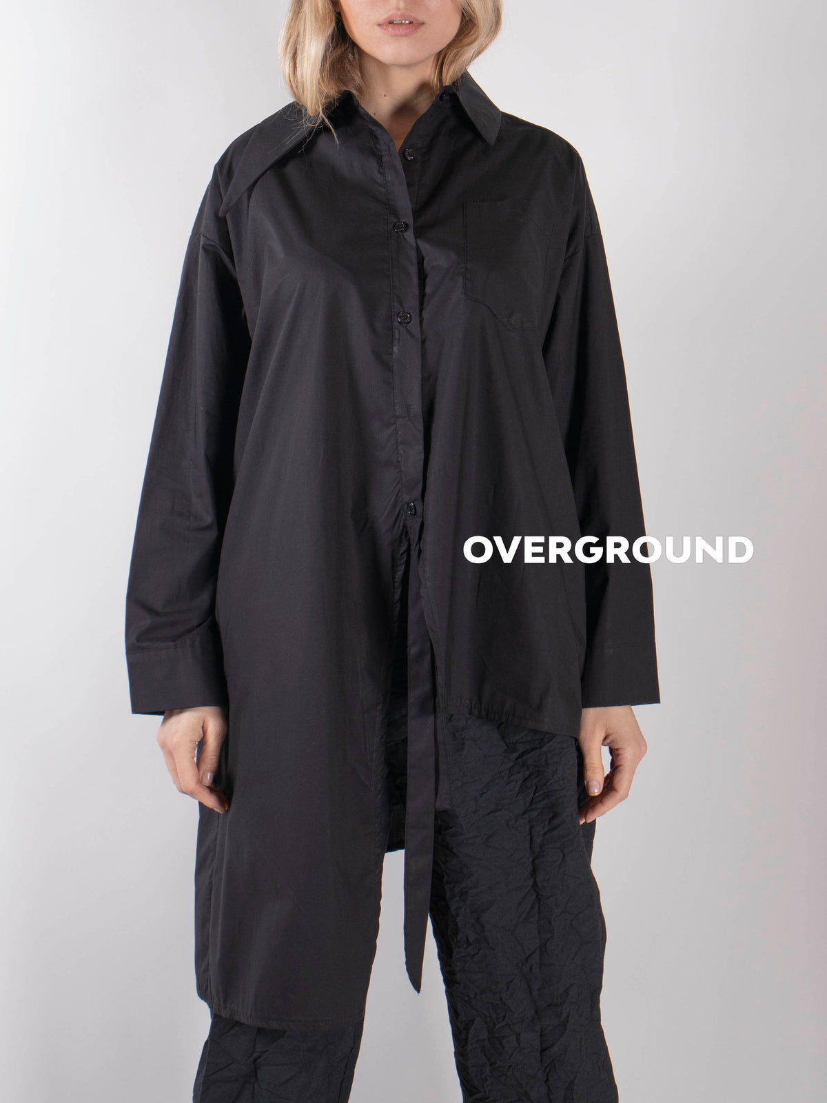 CAMICIA ASIMMETRICA CON SPACCO DAVANTI - OVERGROUND STORE