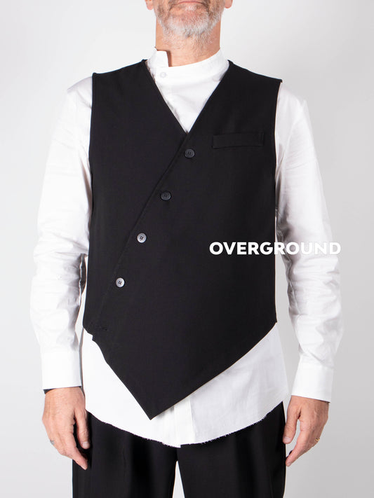 GILET ASIMMETRICO CON ABBOTTONATURA TRASVERSALE Z - OVERGROUND STORE