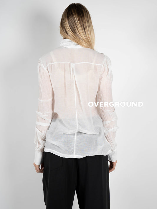 CAMICIA COLLO COREANA CON CHIUSURA ANNODATA - OVERGROUND STORE