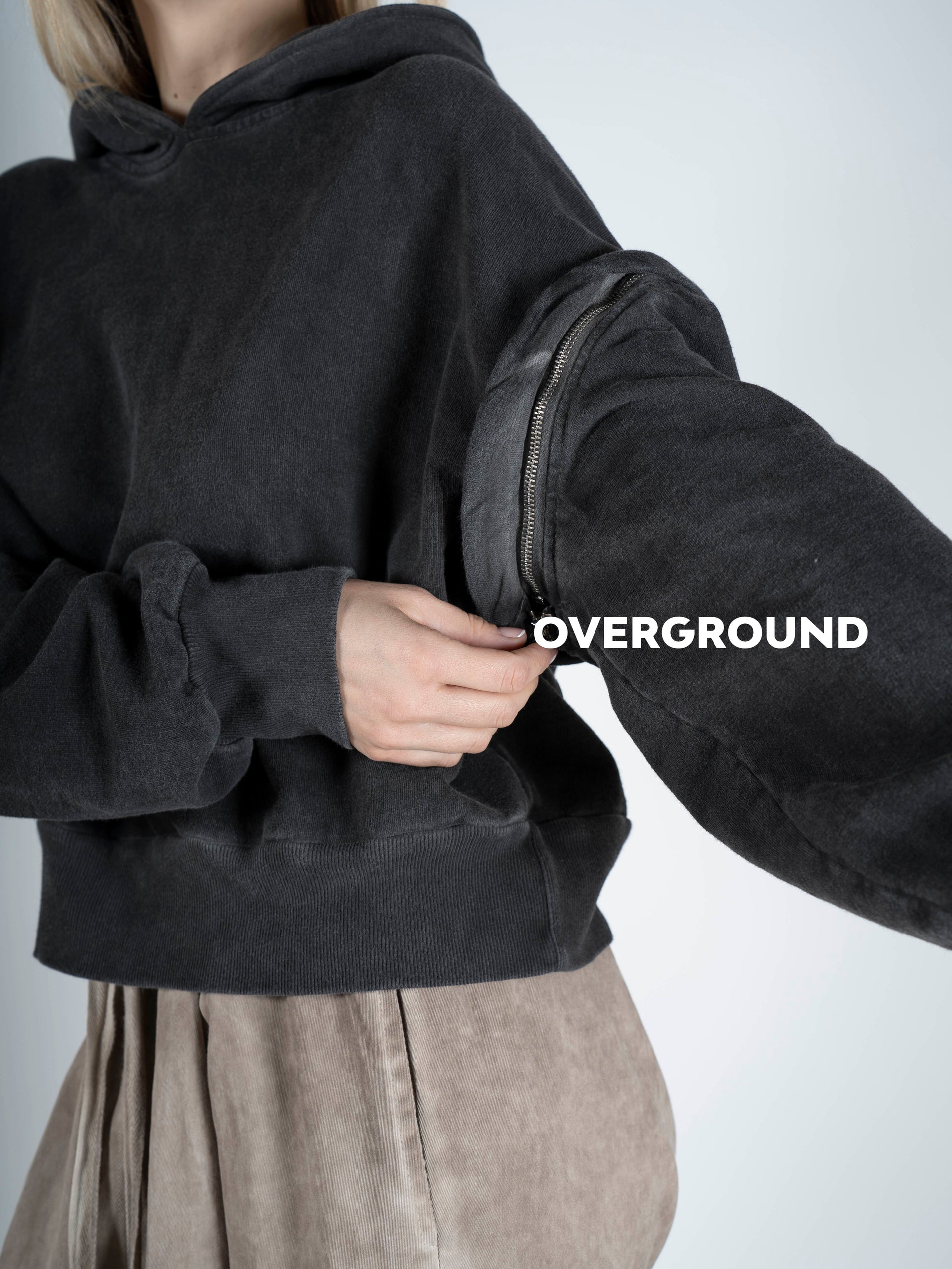 FELPA CORTA CON MANICHE STACCABILE - OVERGROUND STORE