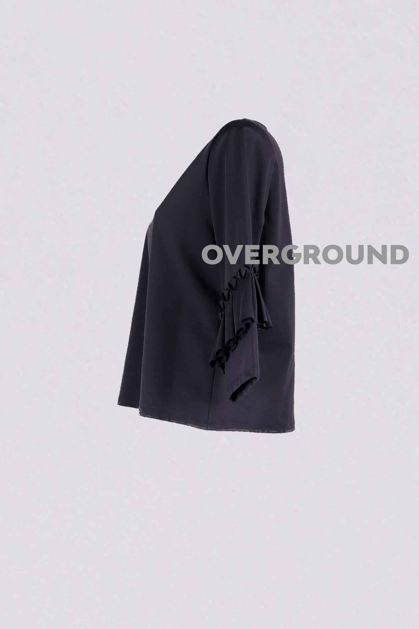 Maglia corta con manica 3/4 con pieghe - OVERGROUND STORE 