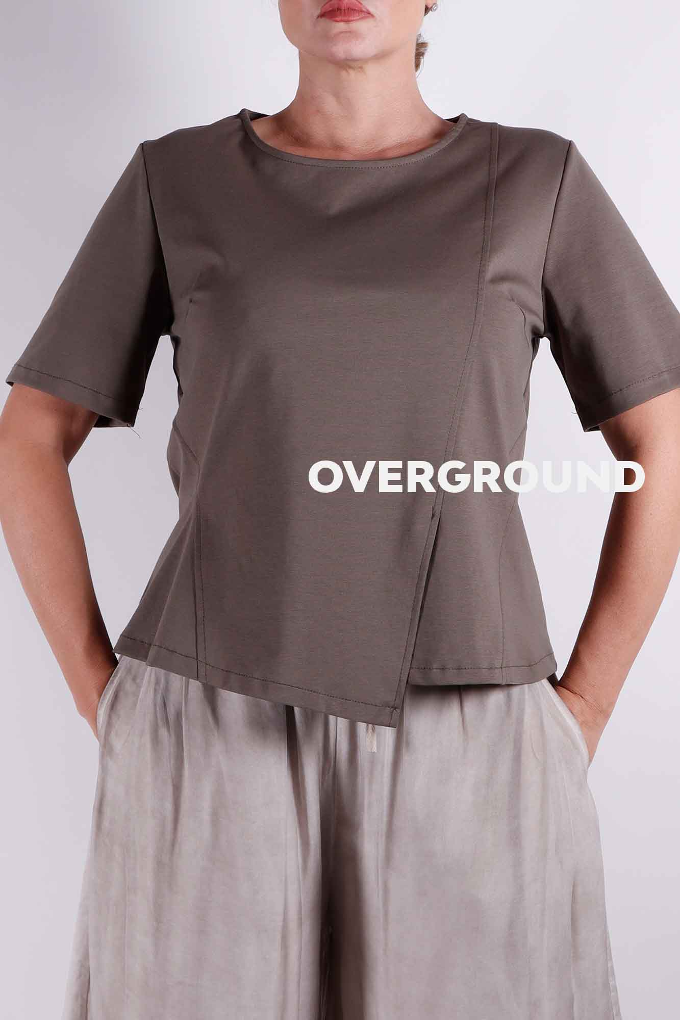 Maglia corta scollo tondo asimmetrica - OVERGROUND STORE 