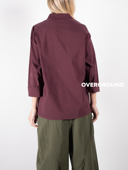 CAMICIA SCOLLO A V CON ABBOTTONATURA TRASVERSALE - OVERGROUND STORE 