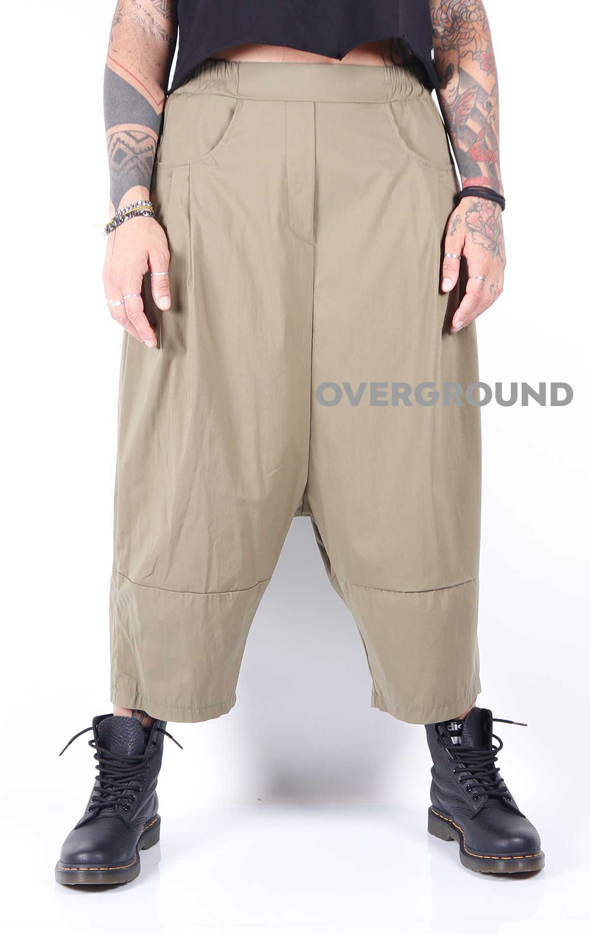 Pantalone cavallo basso con tasche laterali - OVERGROUND STORE 