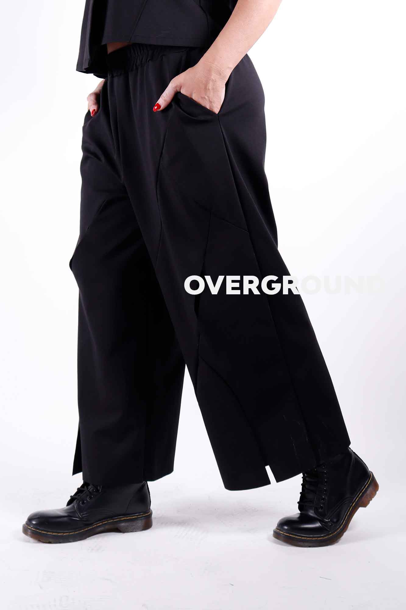 Pantalone largo gambule con cuciture e spacco - OVERGROUND STORE 