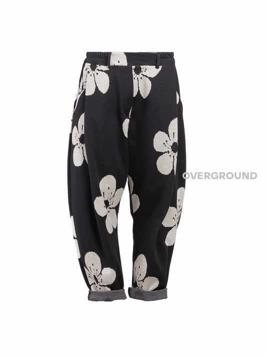 PANTALONE CAVALLO BASSO CON FIORE