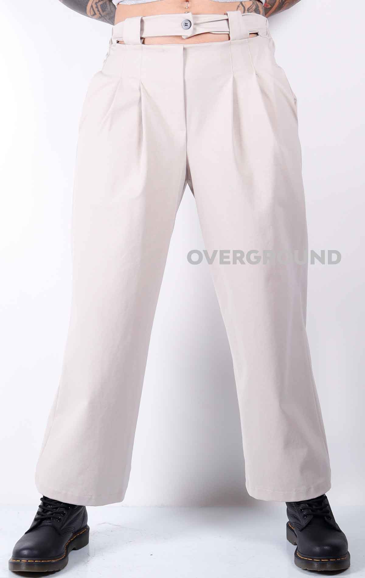 Pantalone largo con cinturino traforato - OVERGROUND STORE 