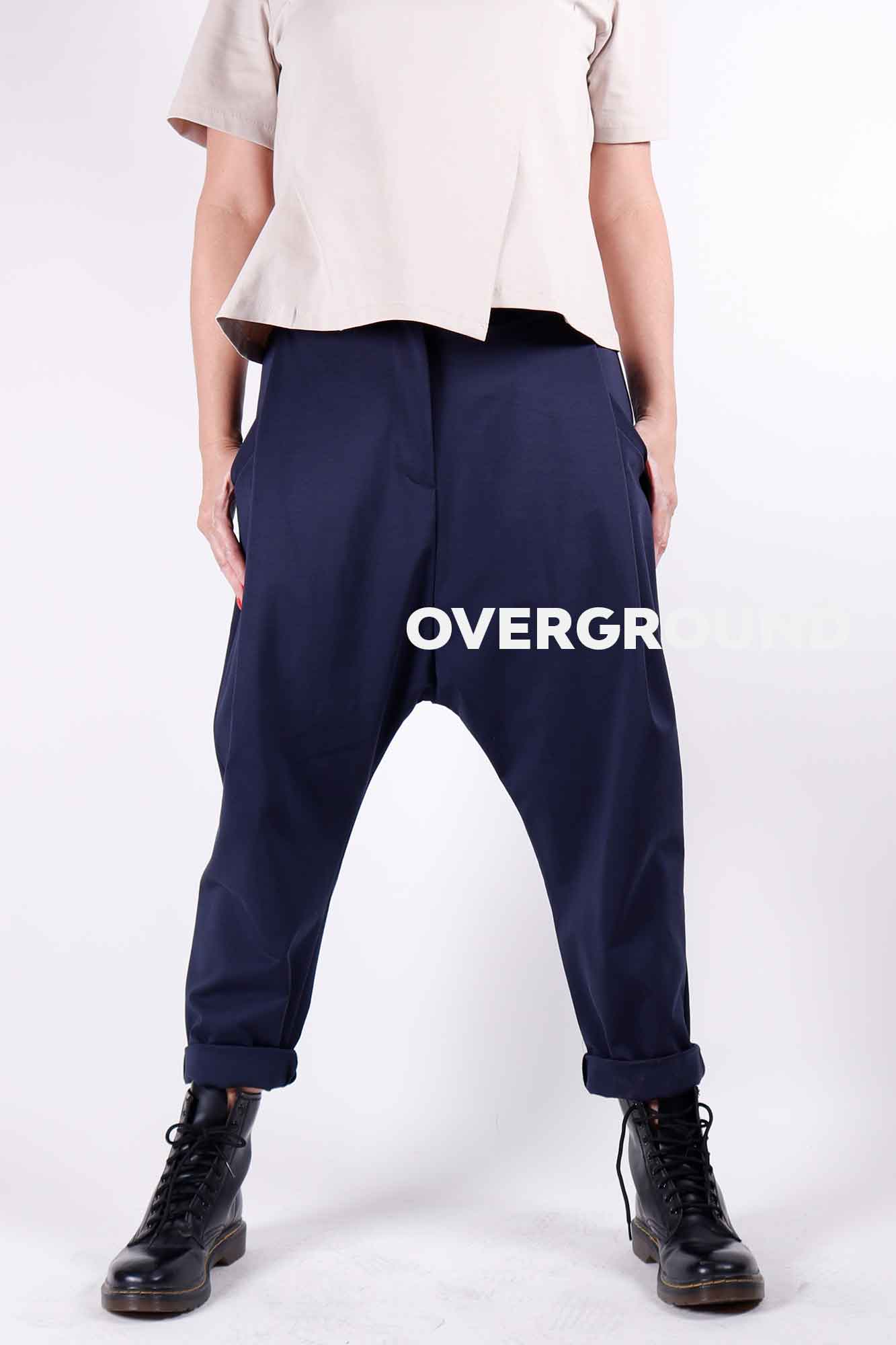 Pantalone cavallo basso con cerniera e bottone - OVERGROUND STORE 