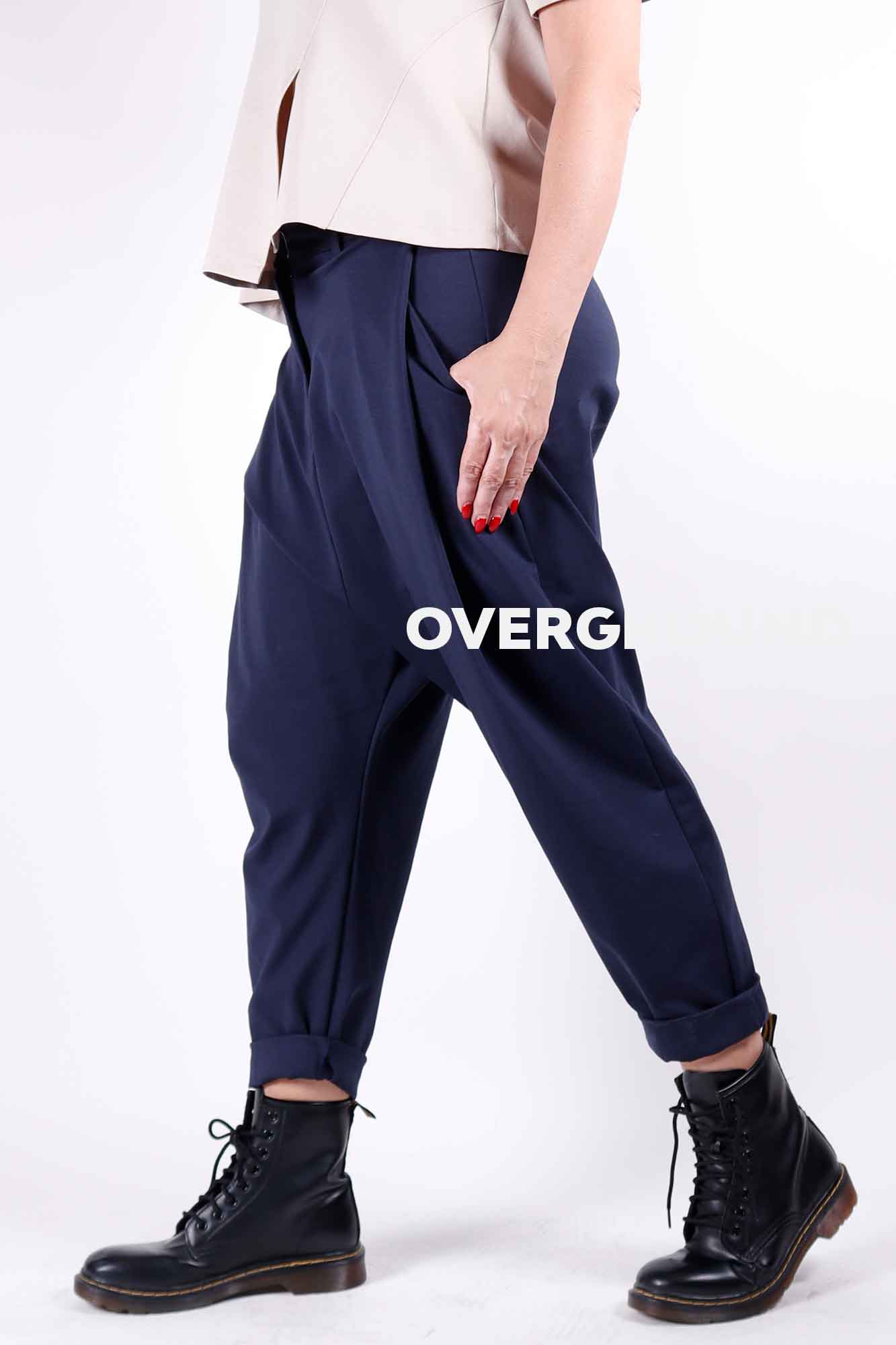 Pantalone cavallo basso con cerniera e bottone - OVERGROUND STORE 