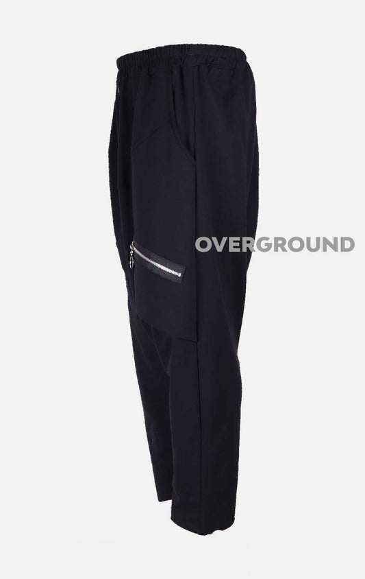 Pantalone cavallo basso con bottoni e cerniera davanti - OVERGROUND STORE 