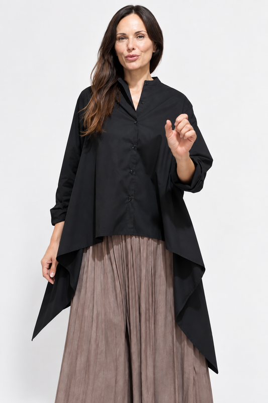 CAMICIA LUNGA OVER SENZA COLLO
