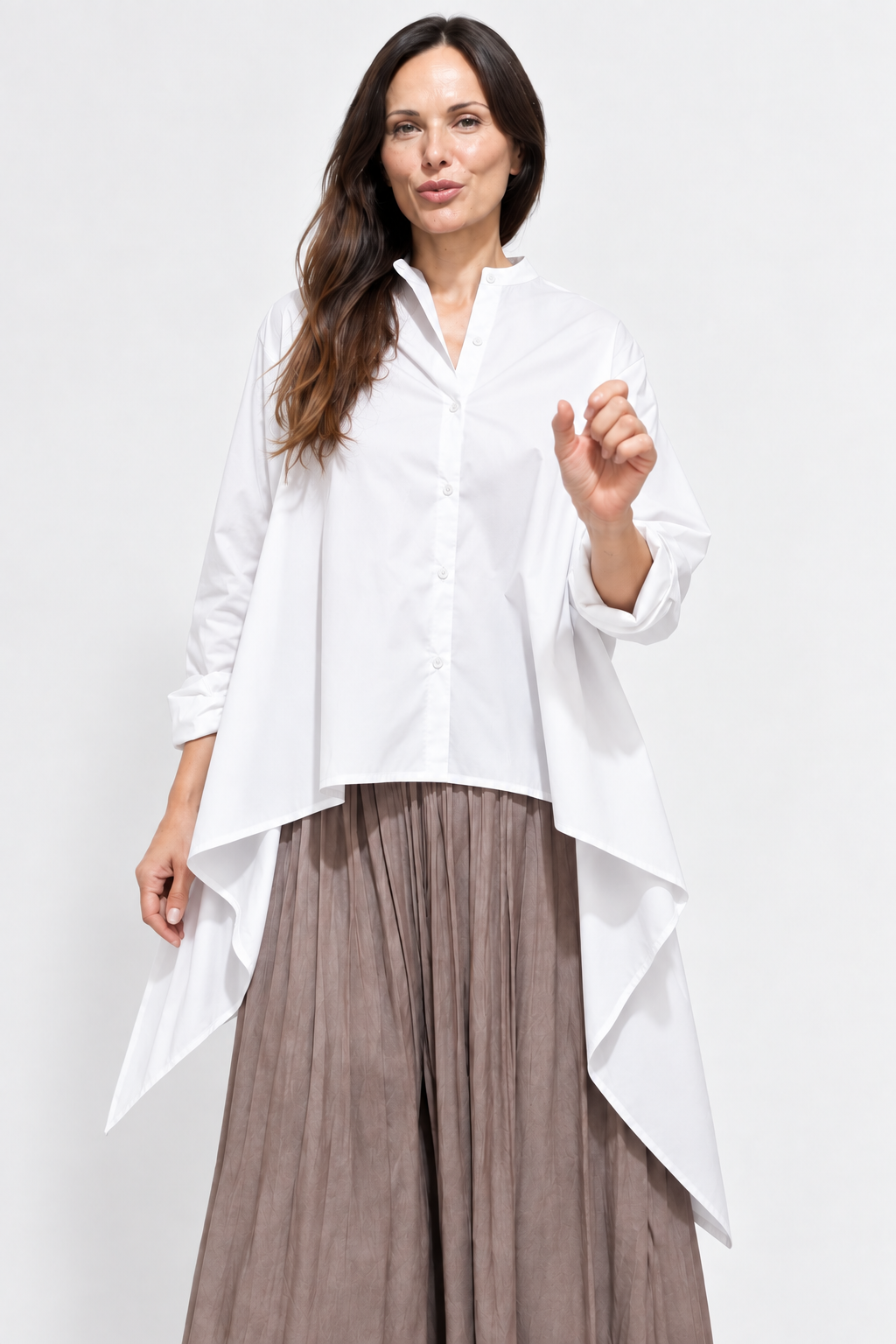 CAMICIA LUNGA OVER SENZA COLLO