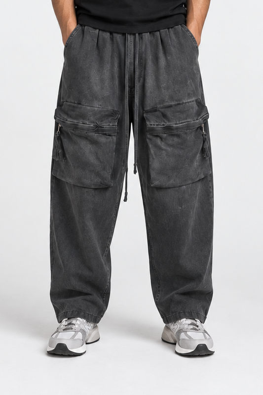 OVERSIZE TROUSERS WITH FRONT ZIP POCKETS