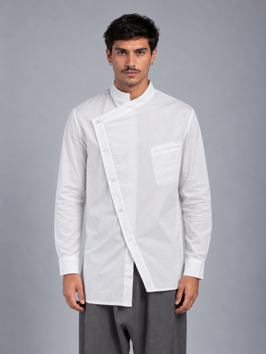 CAMICIA COLLO COREANA CON TASCHINO