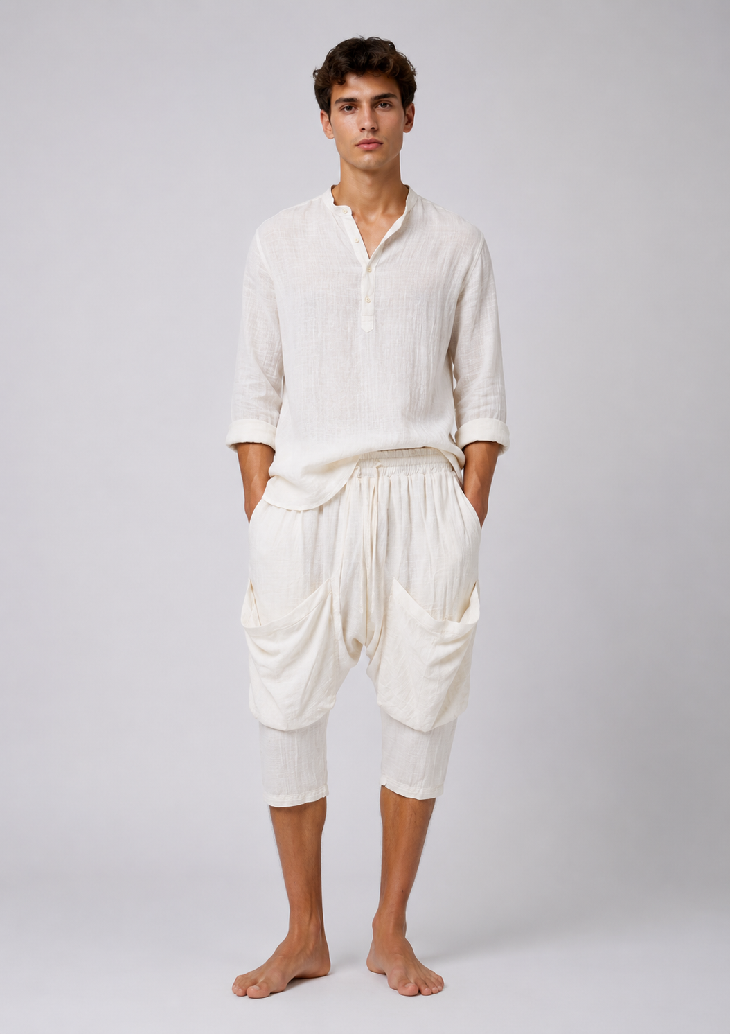 PANTALONE CORTO LINO TASCONI FRONTALI Z - OVERGROUND STORE 