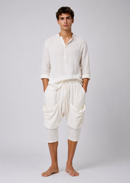PANTALONE CORTO LINO TASCONI FRONTALI Z - OVERGROUND STORE 