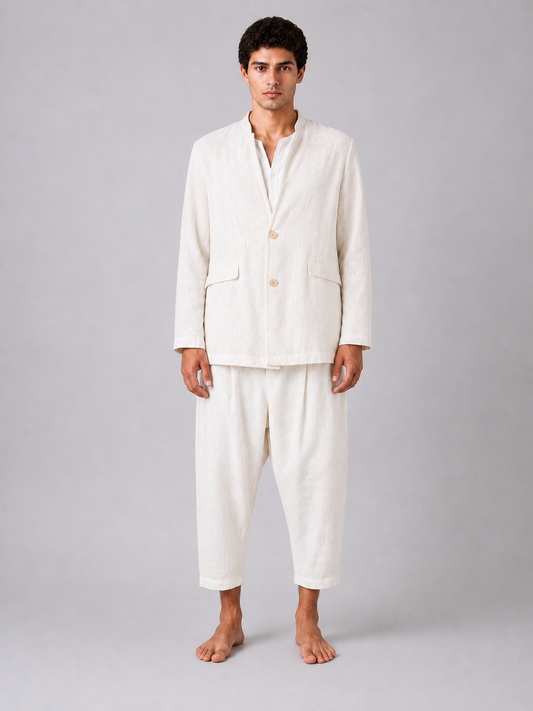 GIACCA LINO COLLO PIEGATO Z - OVERGROUND STORE 