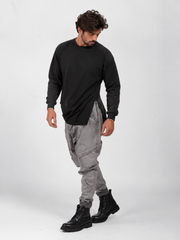 PANTALONE CAVALLO BASSO CON CHIUSURA LACCI E CUCITURE DAVANTI