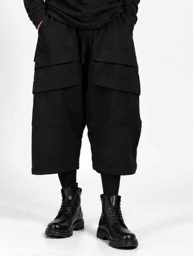 LOW CROTCH SHORTS WITH FRONT RUFFLES
