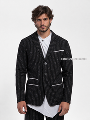 GIACCA COTONE GESSATA CON TASCHE DAVANTI