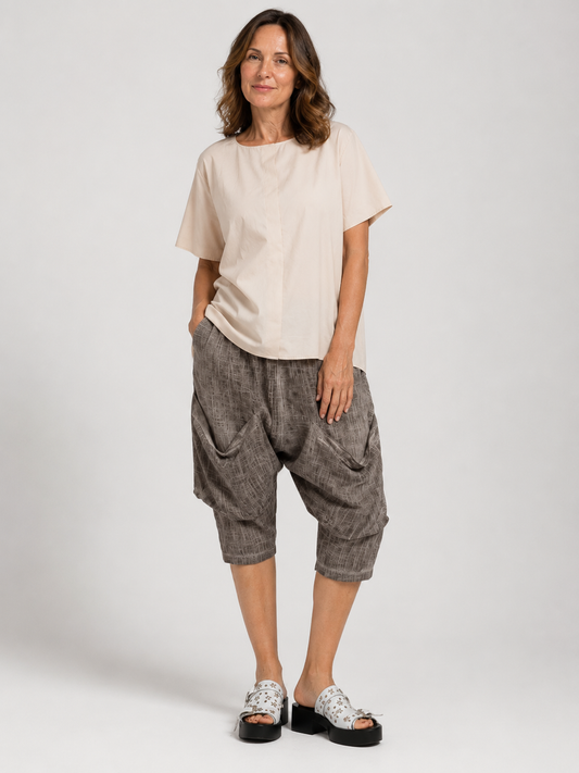 PANTALONE CORTO LINO TASCONI FRONTALI