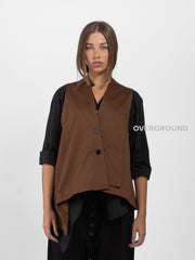 GILET OVER ASIMMETRICO CON PIEGA DAVANTI