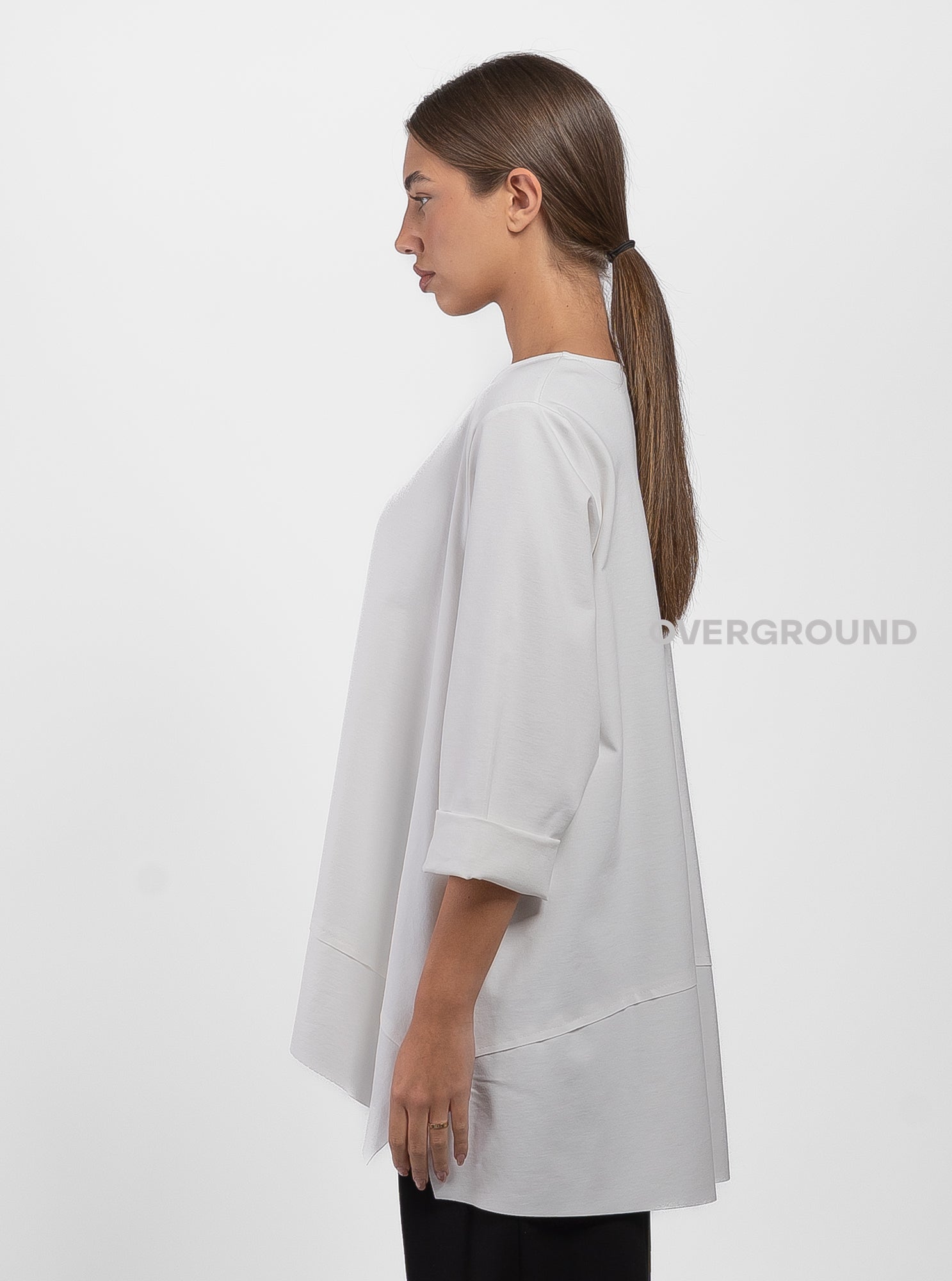 BLUSA LUNGA OVER CON CUCITURE DAVANTI E DIETRO - OVERGROUND STORE 