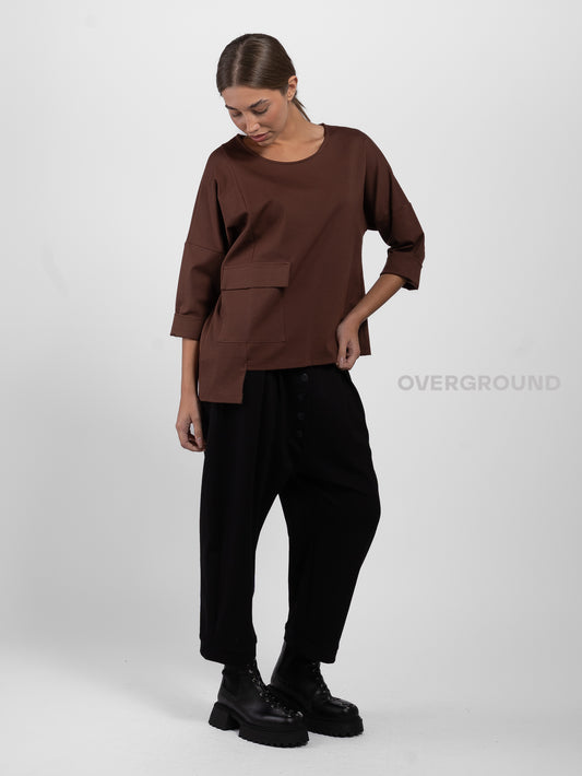 Maglia asimmetrica con tasca laterale - OVERGROUND STORE 