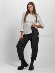 PANTALONE ELASTICO IN VITA CUCITURE SUL GAMBULE - OVERGROUND STORE 