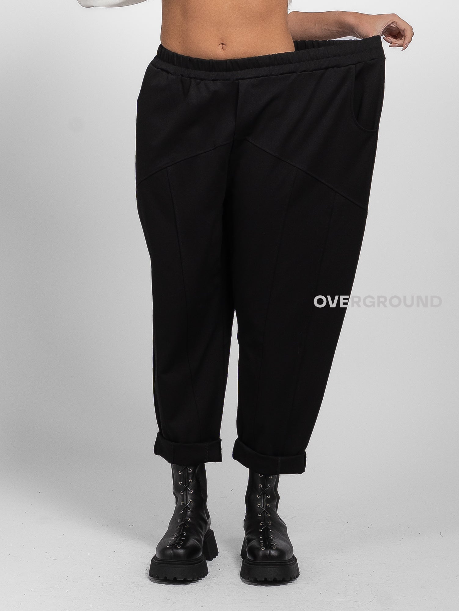 PANTALONE ELASTICO IN VITA CUCITURE FRONTALI - OVERGROUND STORE 