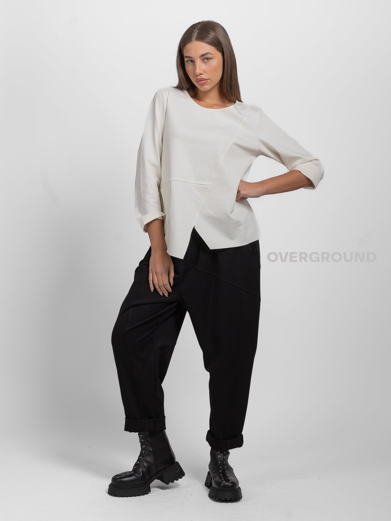 PANTALONE ELASTICO IN VITA CUCITURE FRONTALI - OVERGROUND STORE 
