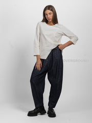 OVERSIZED TROUSERS WITH STITCHING ON THE LEG IN VISCOSE