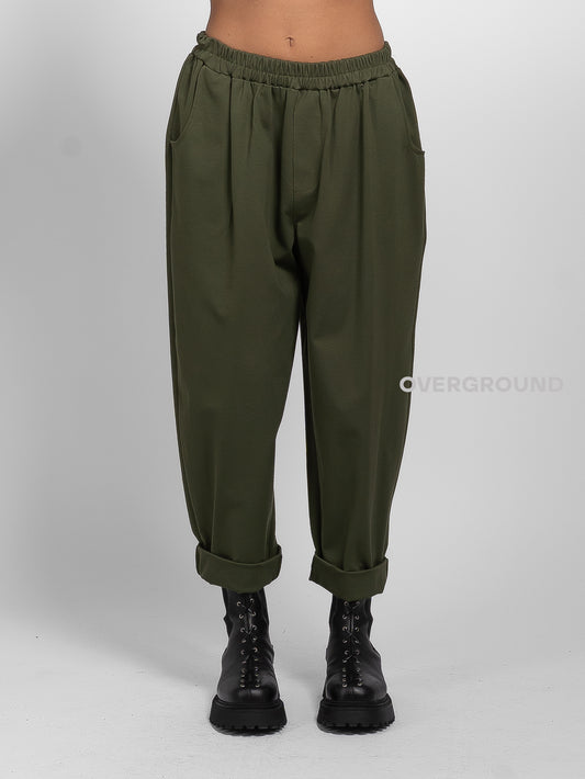 Oversized trousers in Milano stitch 