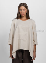 BLUSA OVER ASIMMETRICA CON CUCITURE