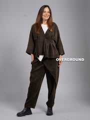 PANTALONE OVER CON PATTINA E BOTTONE