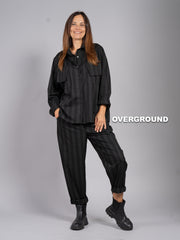 CAMICIA OVER GESSATA CON TASCONI FRONTALI