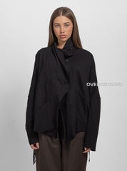 OVERSIZED DUSTER SWEATSHIRT WITH ASYMMETRIC BUTTONING