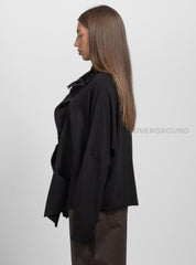 OVERSIZED DUSTER SWEATSHIRT WITH ASYMMETRIC BUTTONING