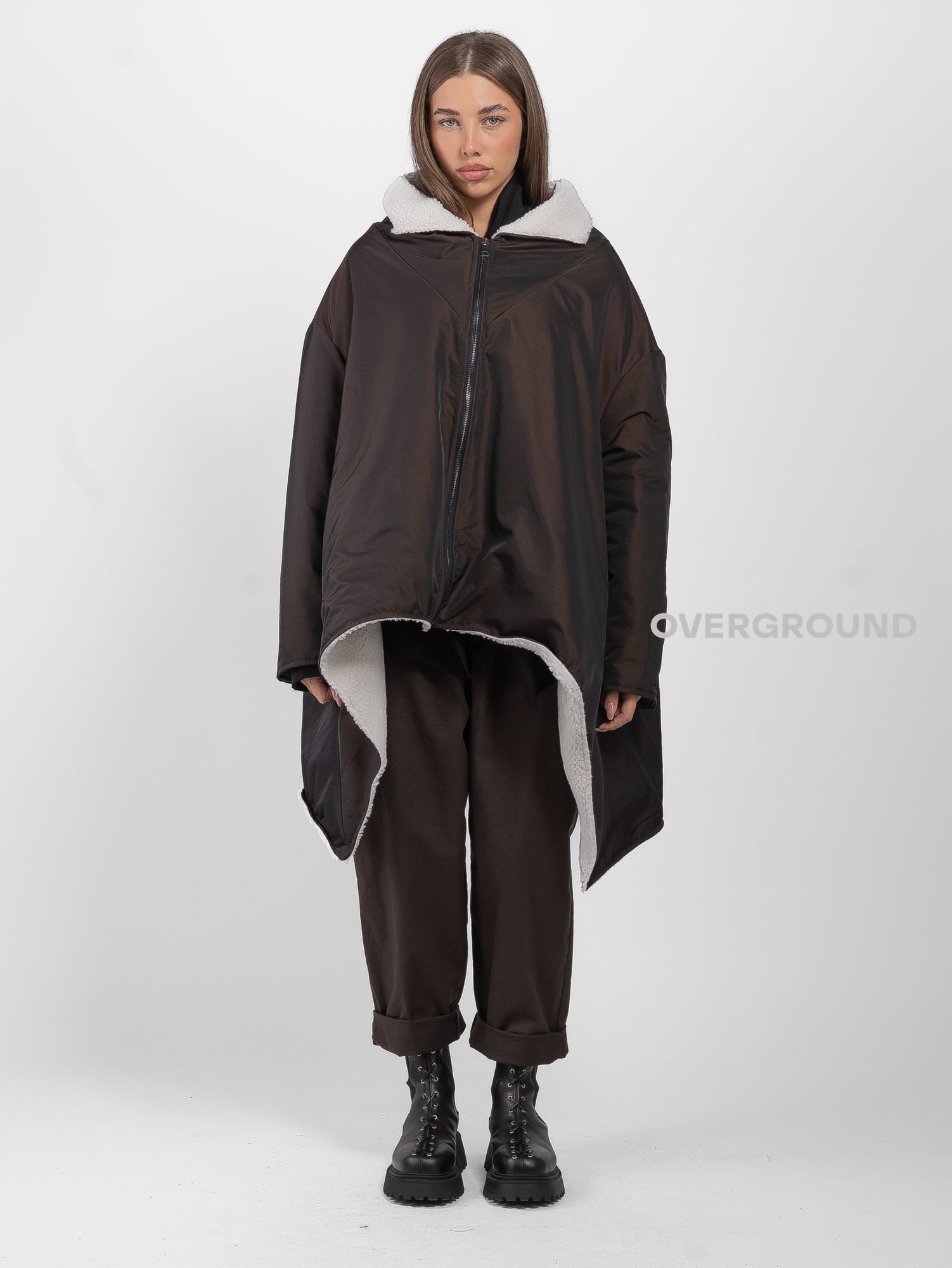 Giaccone imbottito con cerniera e punte laterali - OVERGROUND STORE 