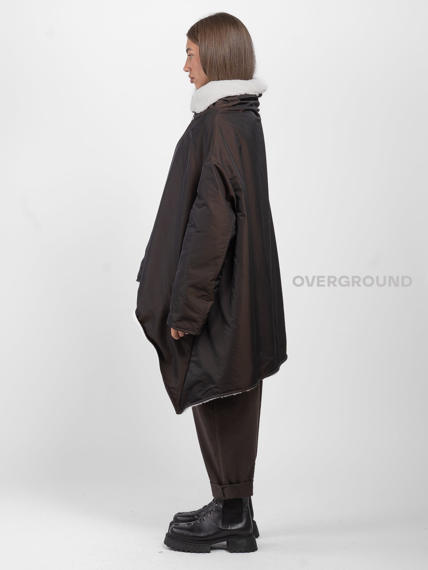 Giaccone imbottito con cerniera e punte laterali - OVERGROUND STORE 