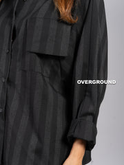 CAMICIA OVER GESSATA CON TASCONI FRONTALI