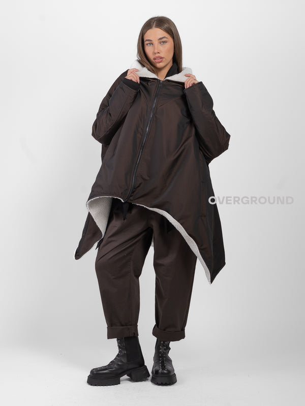 Giaccone imbottito con cerniera e punte laterali - OVERGROUND STORE 