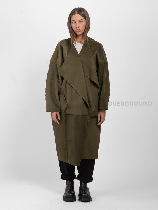 SHAWL DUSTER COAT WITH FRONT FLAP