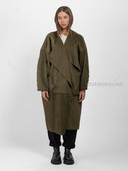 SHAWL DUSTER COAT WITH FRONT FLAP