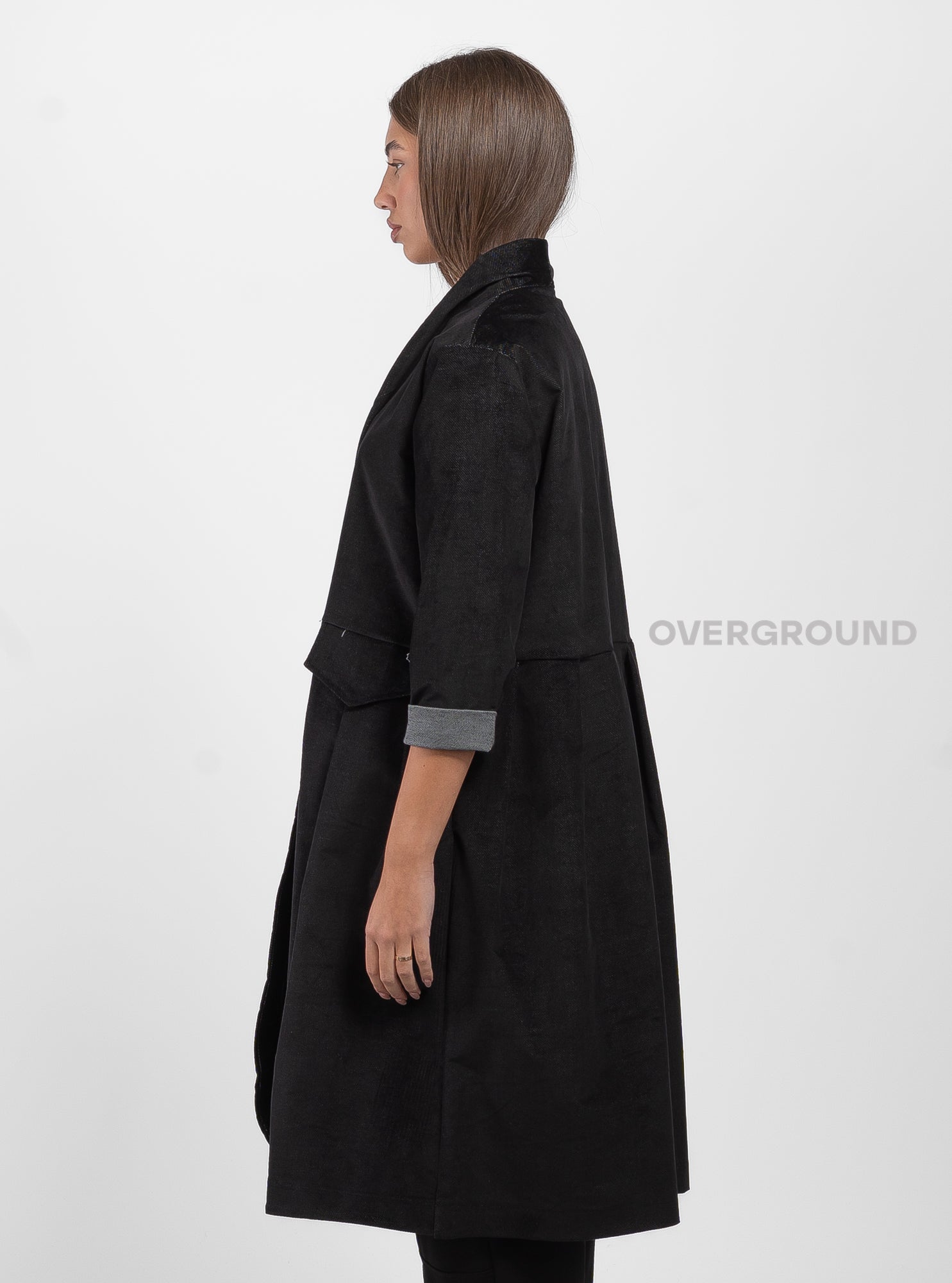 OVERSIZED DUSTER COAT WITH FRONT FLAP