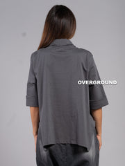 BLUSA OVER ASIMMETRICA COLLO SCIALLATO