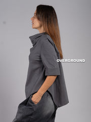 BLUSA OVER ASIMMETRICA COLLO SCIALLATO