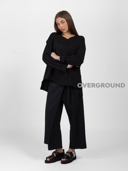 BLUSA ASIMMETRICA CON CUCITURA DAVANTI - OVERGROUND STORE 