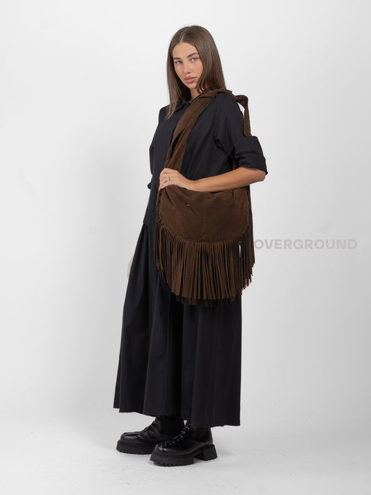 SUEDE BAG WITH FRINGES