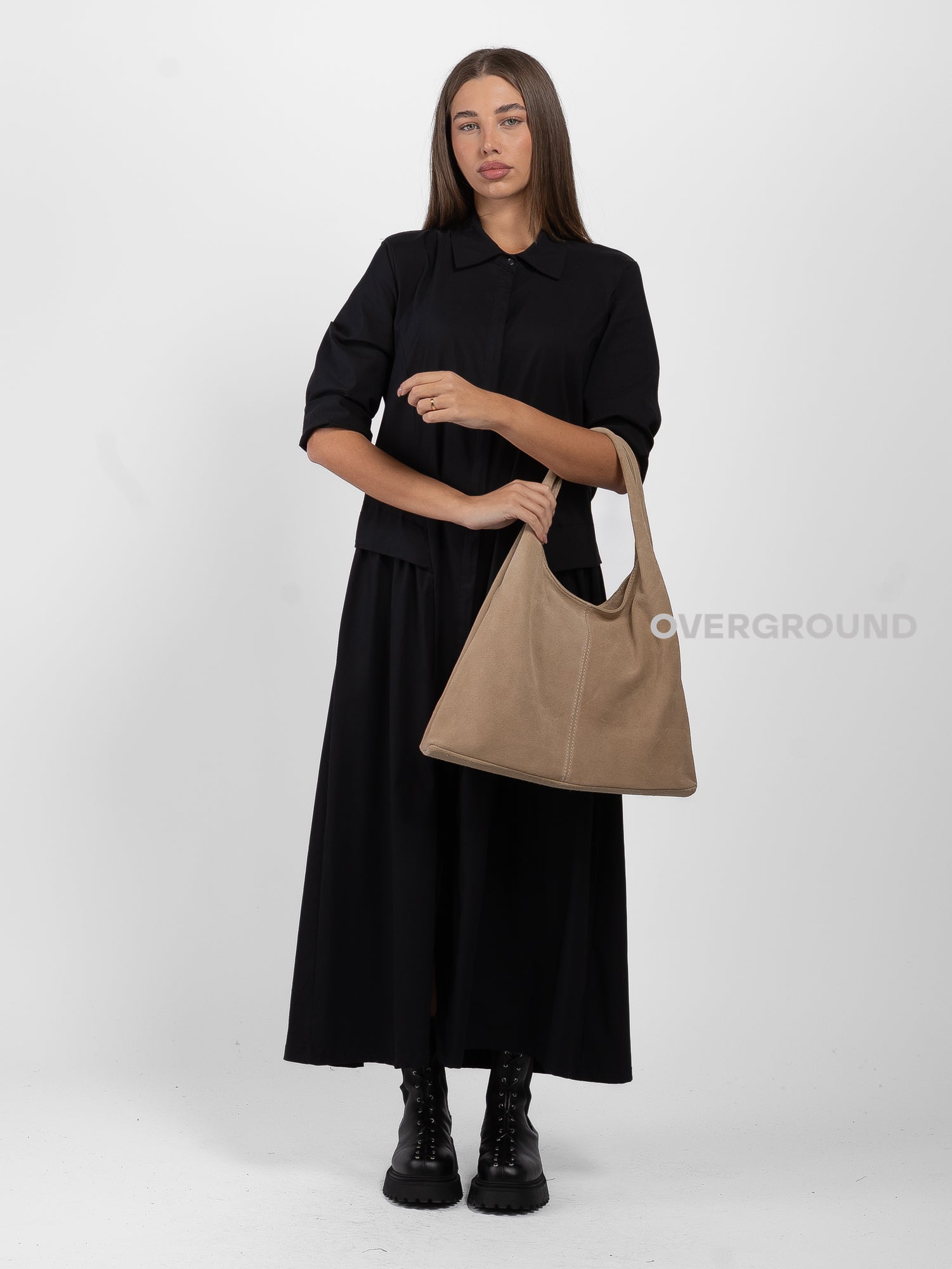 BORSA IN CAMOSCIO DOPPIO MANICO